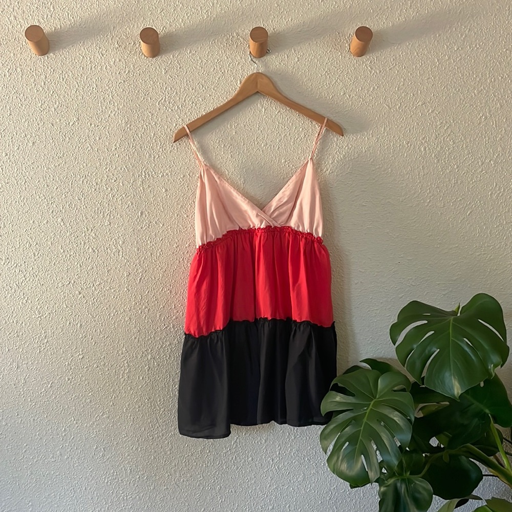 Vintage babydoll dress. Tailored to be a size S/M. Pink, red and black.